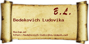 Bedekovich Ludovika névjegykártya